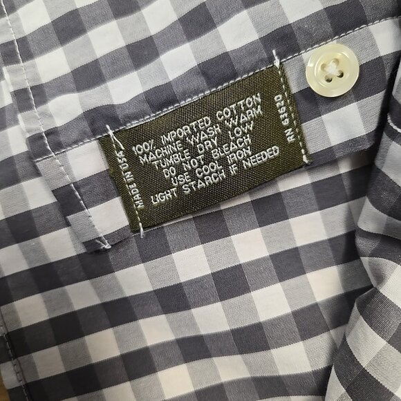 Vintage Gitman Bros Shirt Mens Large Gray Gingham Check Button Up 100% Cotton - Picture 8 of 8